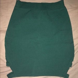 Charlotte Russe Navy Green Cut out skirt